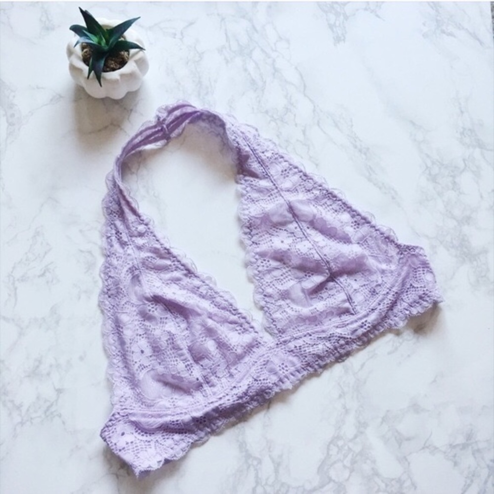 Free People Galloon lace halter bra